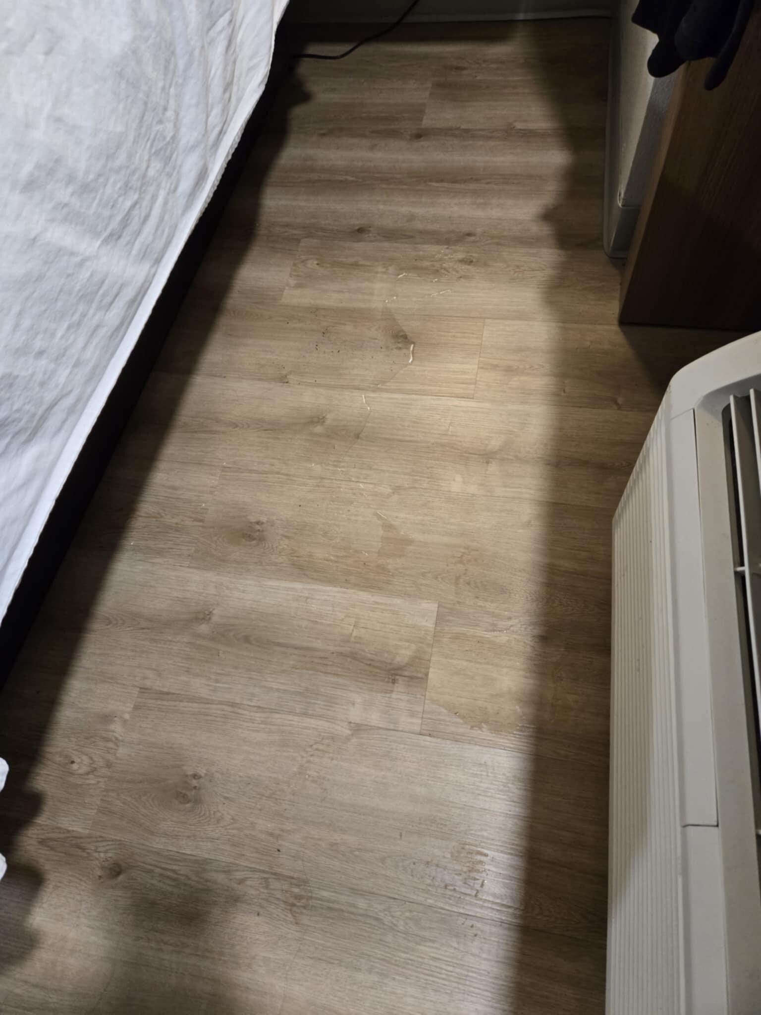 Leaking AC creating a large puddle of water. 