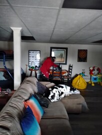 Mom and king of the couch.