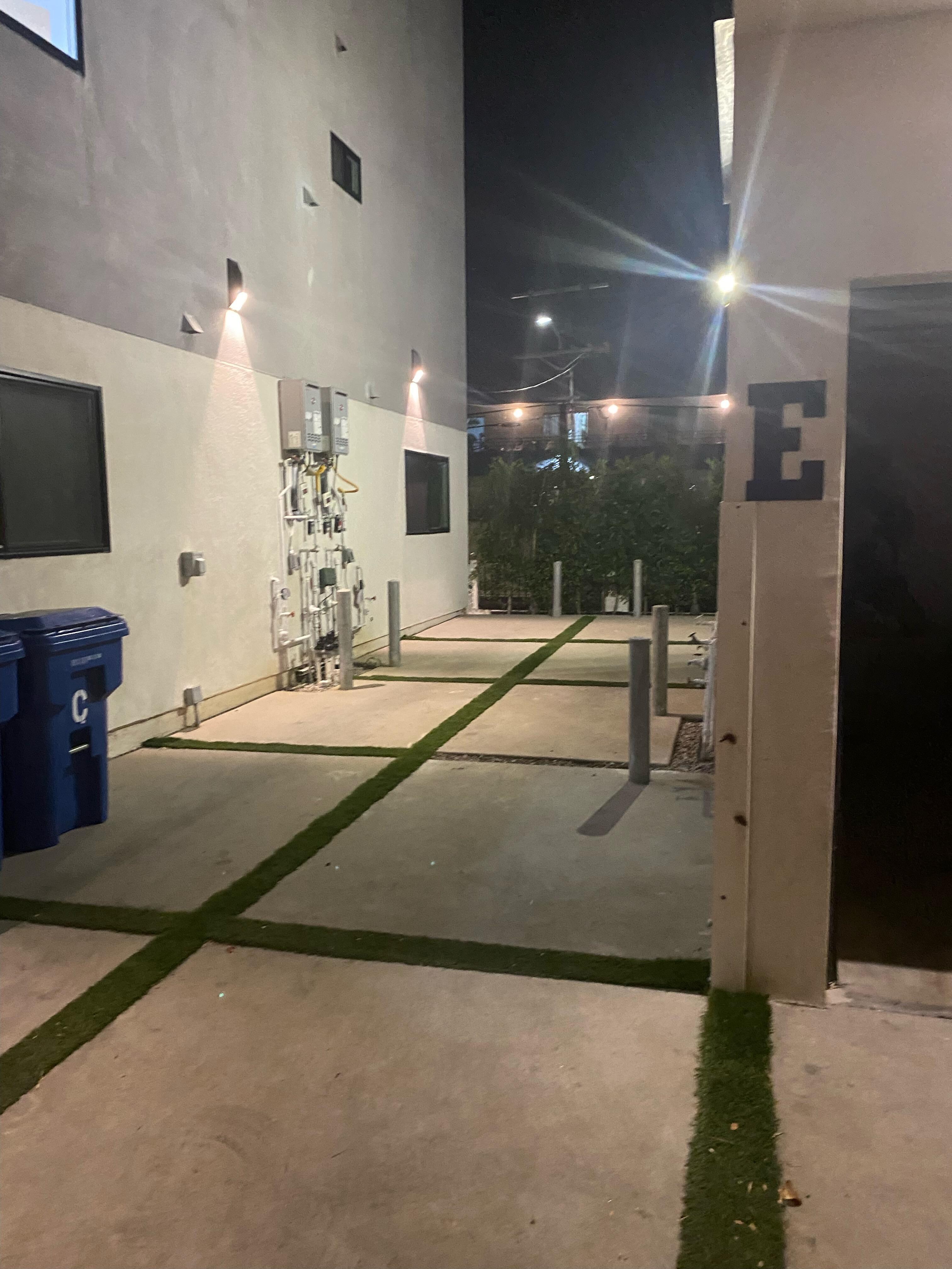 The tiny space provided for parking