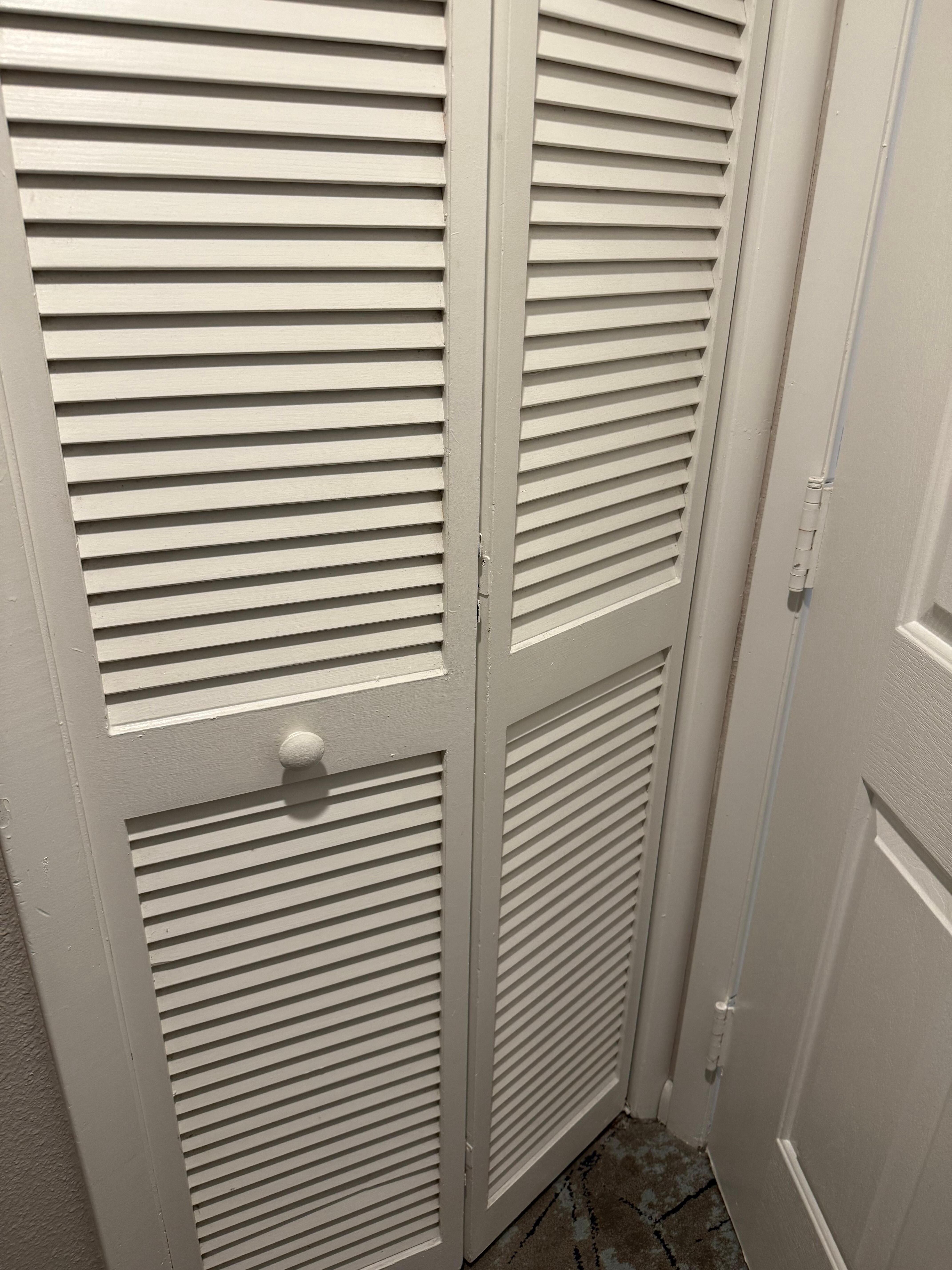 Door was bent and did not shut. 