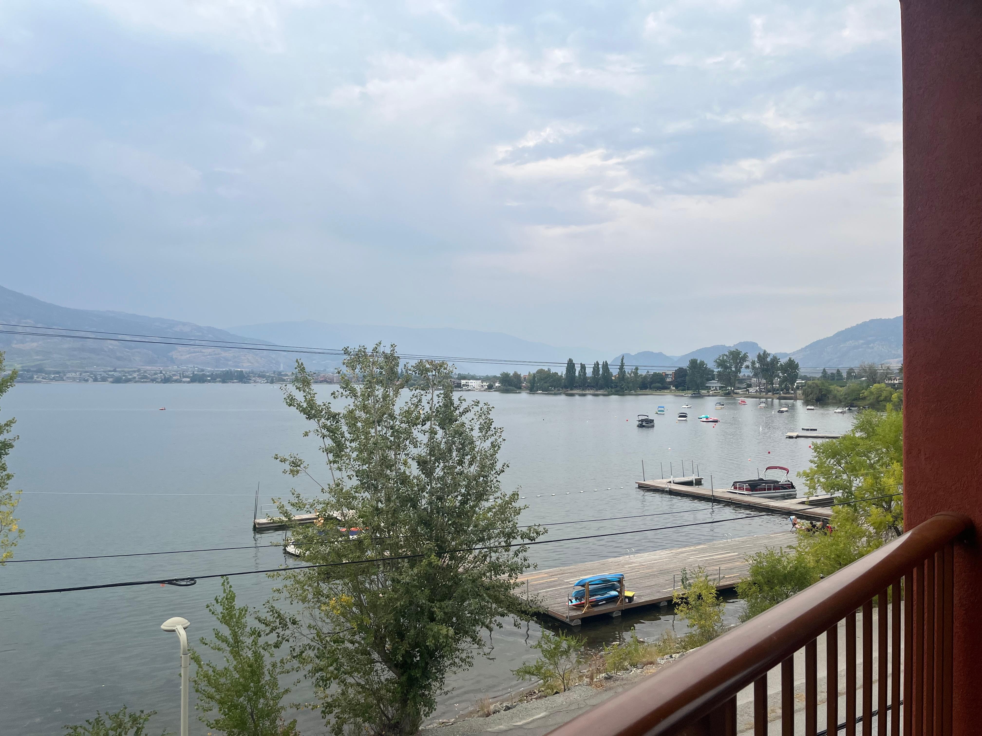 View from another side of the deck overlooking the lake. 