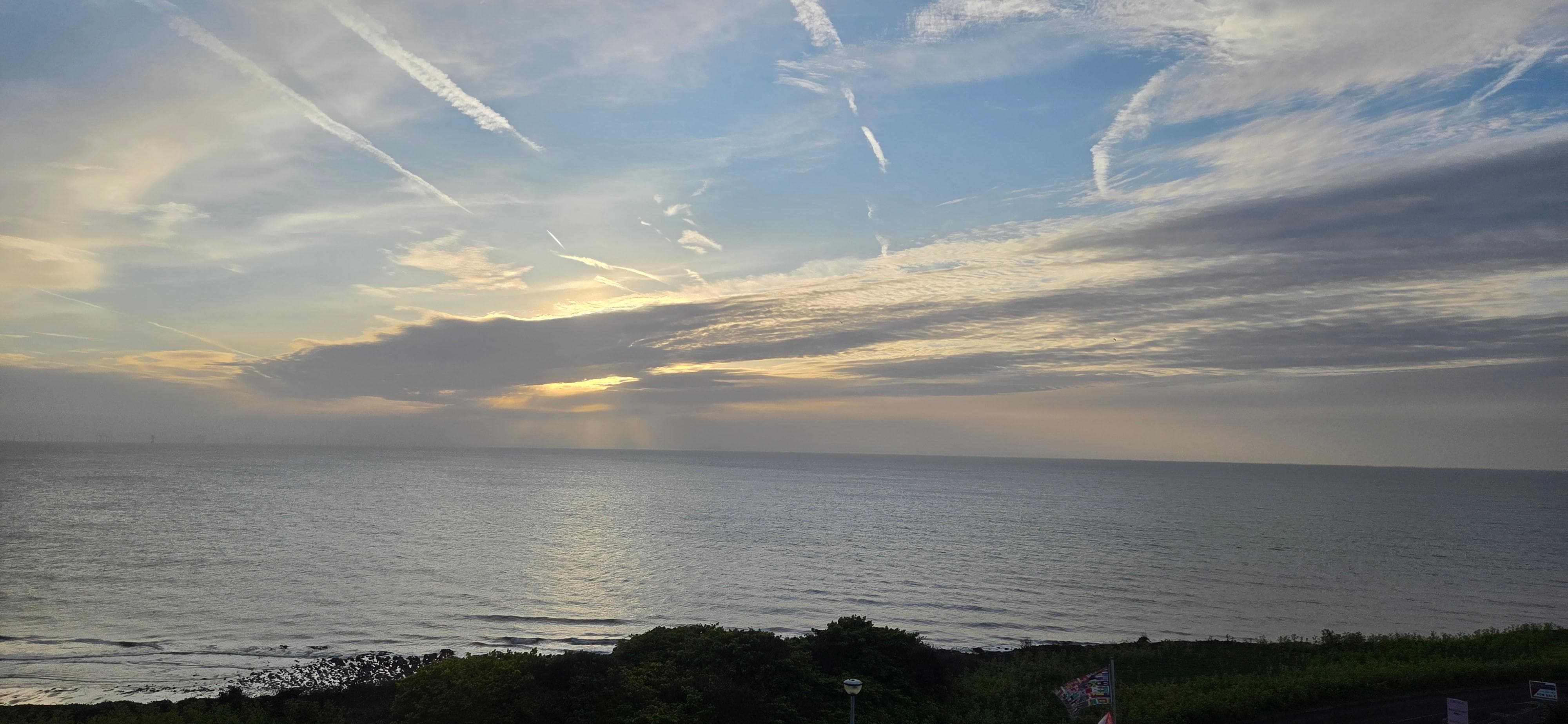 View of sunrise from the kitchen window. 
