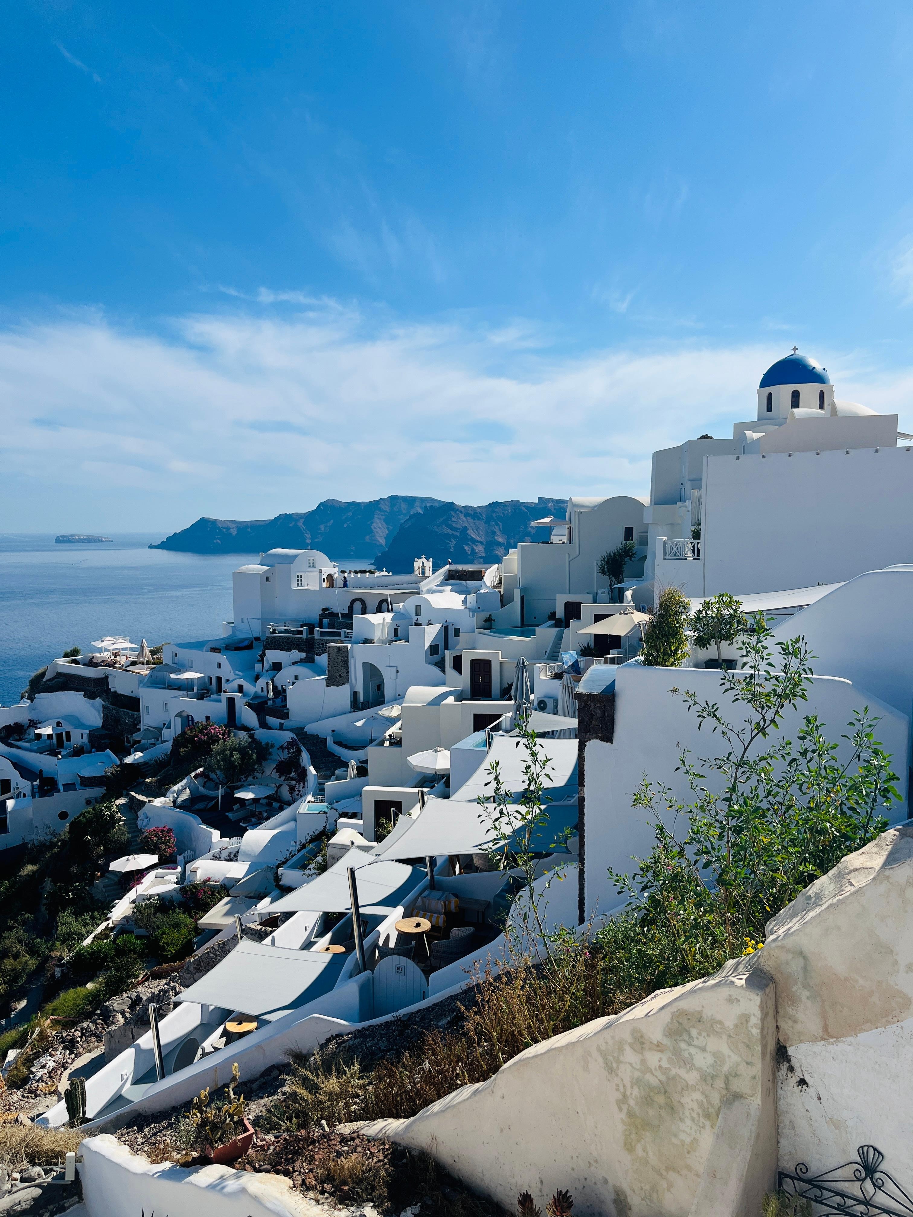 Blue dome and the hillside