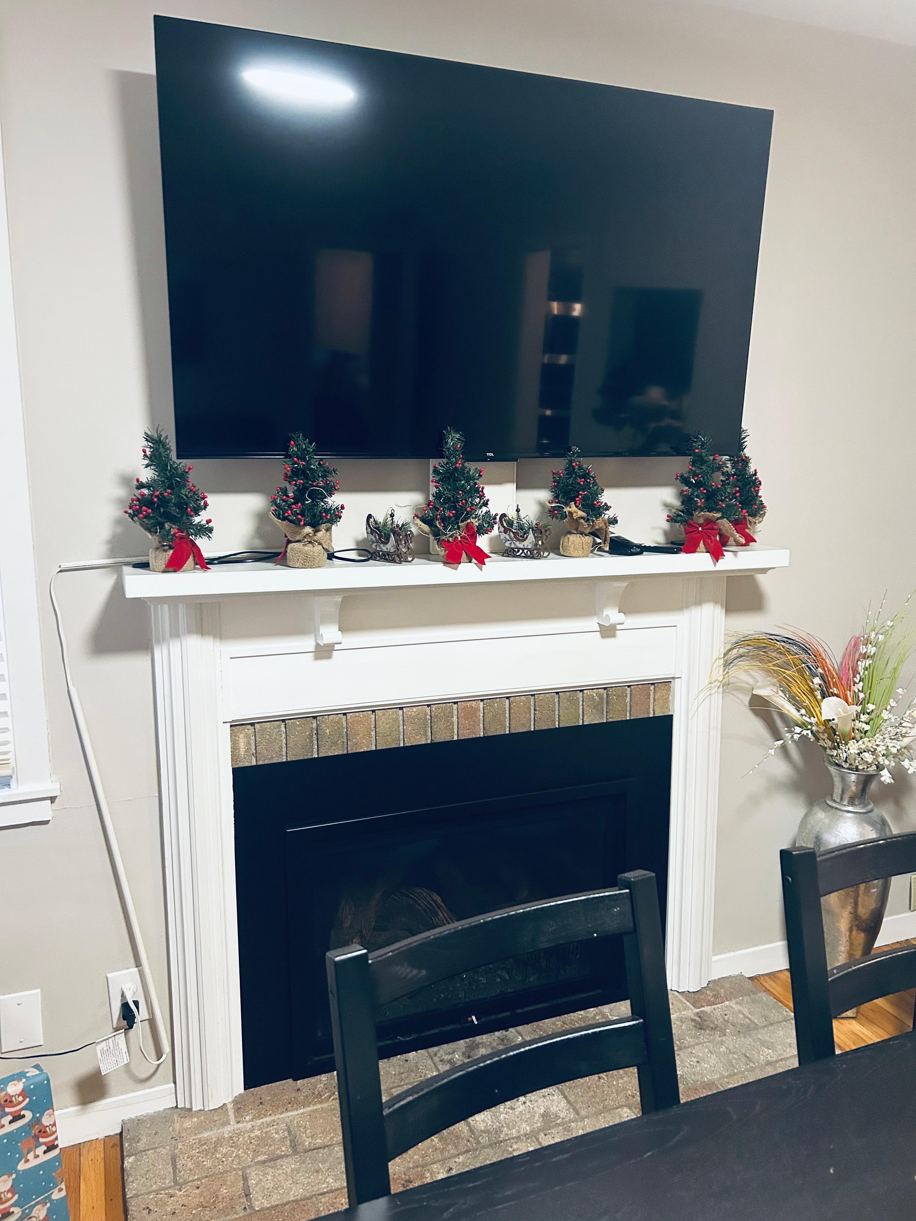 Tv was awesome and I brought my own decorations for Christmas 