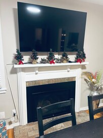 Tv was awesome and I brought my own decorations for Christmas