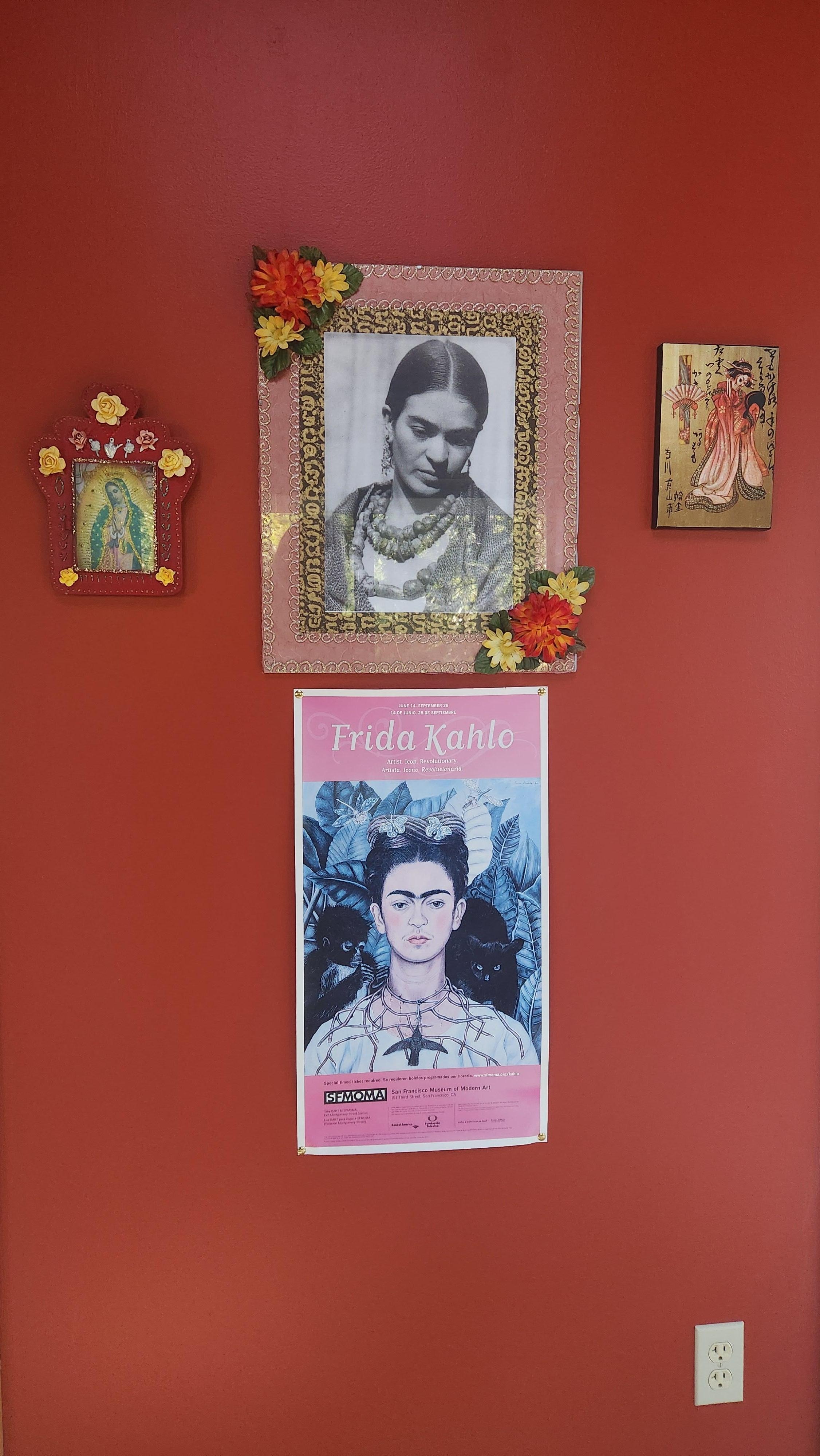The Frieda Kahlo wall in the small nook off of the kotchen/dining area