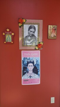 The Frieda Kahlo wall in the small nook off of the kotchen/dining area