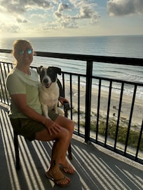 Daughter with her fur boy…who was also competing in dock diving at Murrell’s Inlet