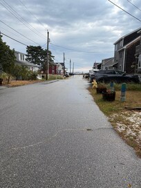 View up the street towards the ocean.