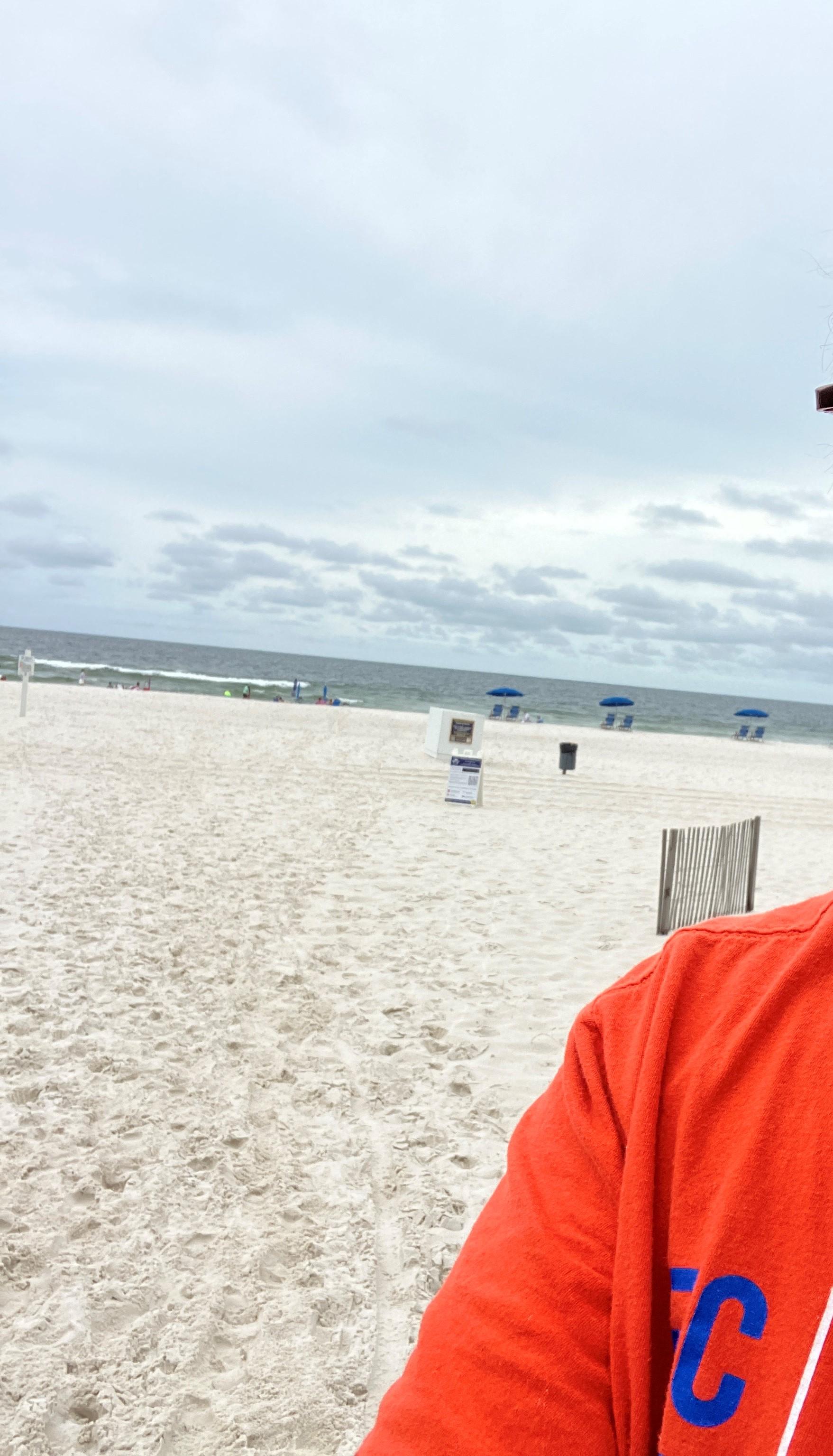 On beach