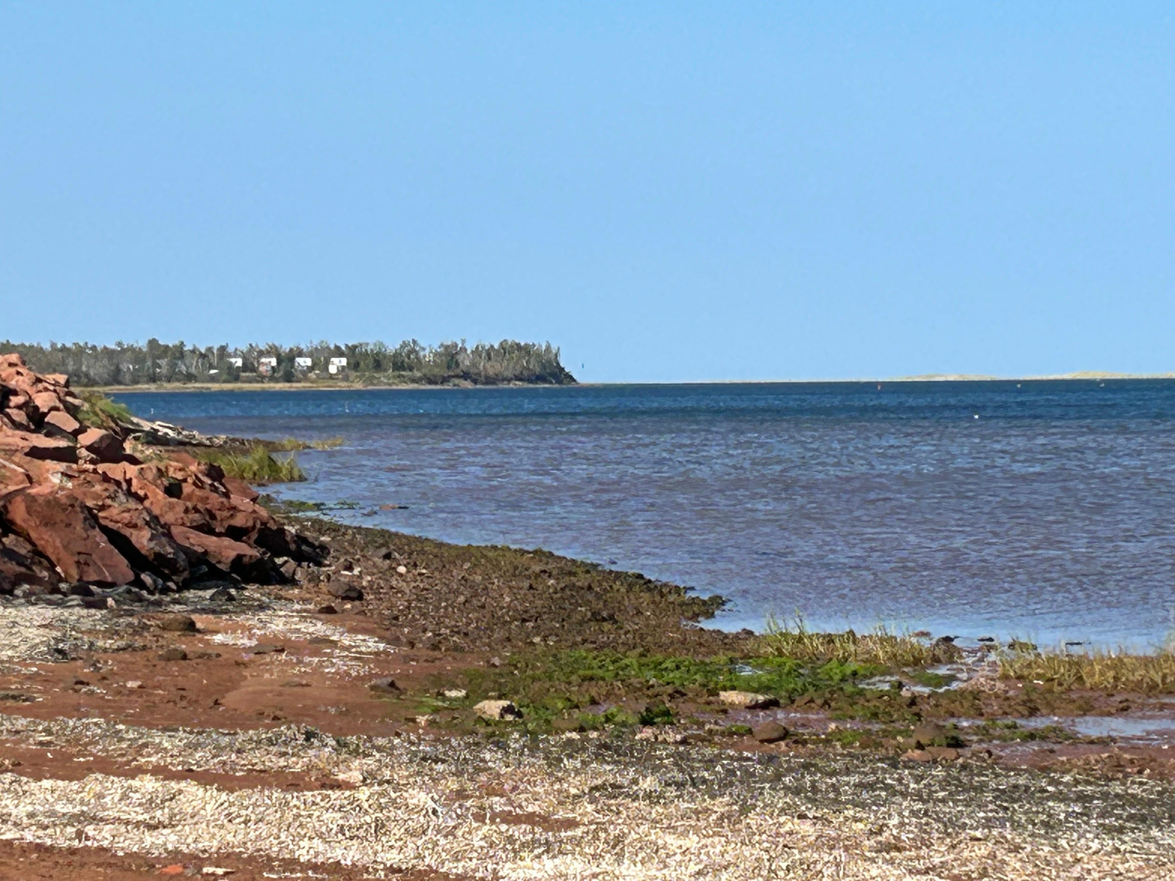 The small beach that is at the end of the dead end road.