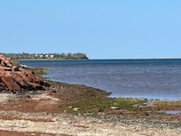 The small beach that is at the end of the dead end road.