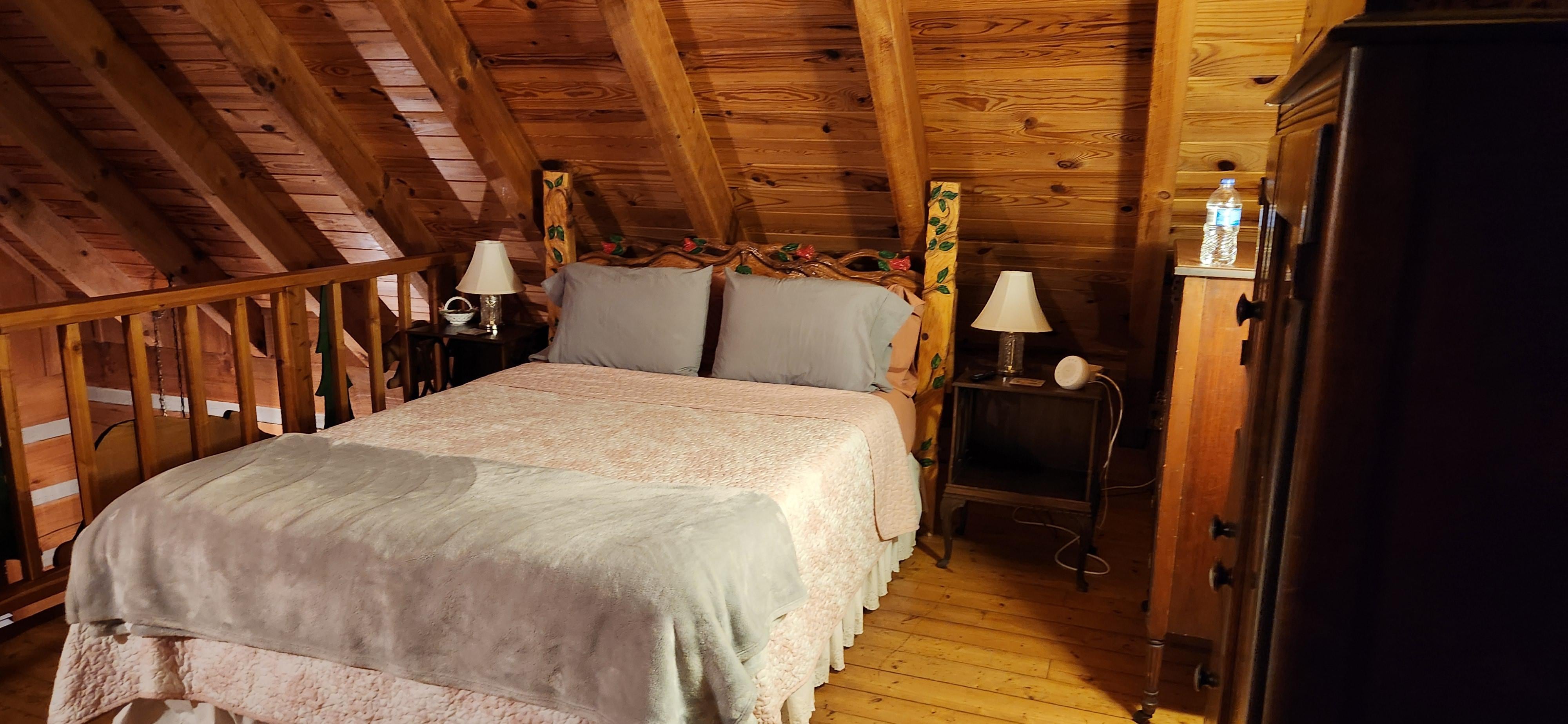 Bedroom is in loft