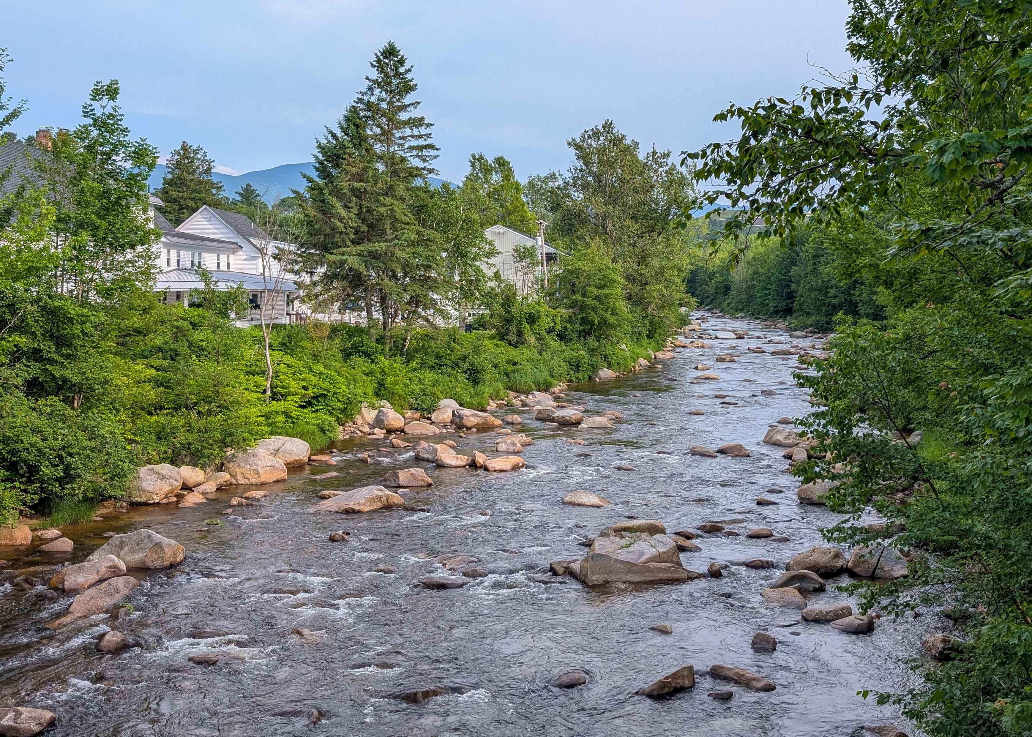 View of the backside of the inn from the bridge