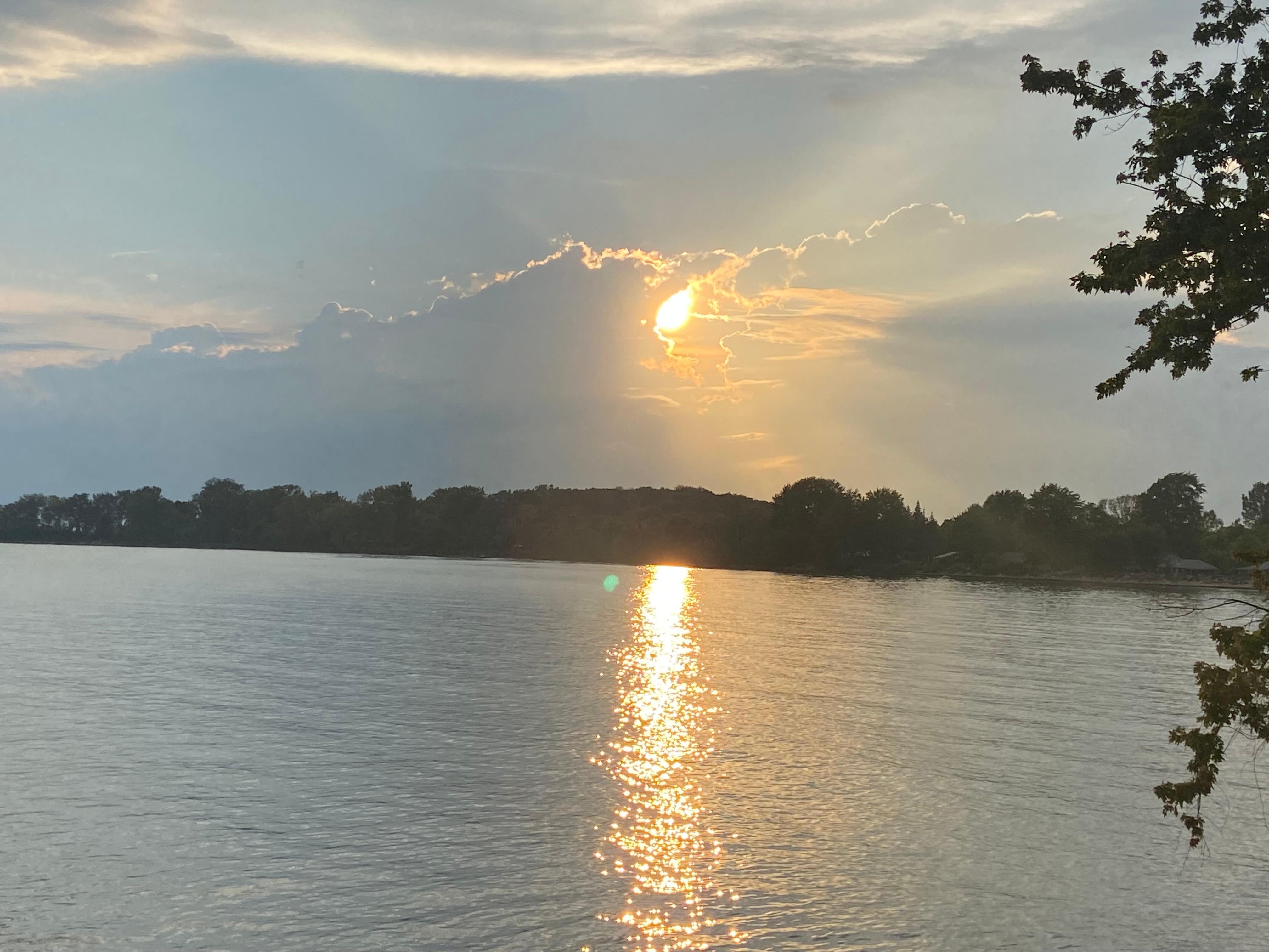 Sunset from the lake deck. 