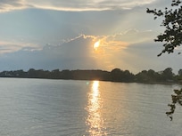 Sunset from the lake deck.