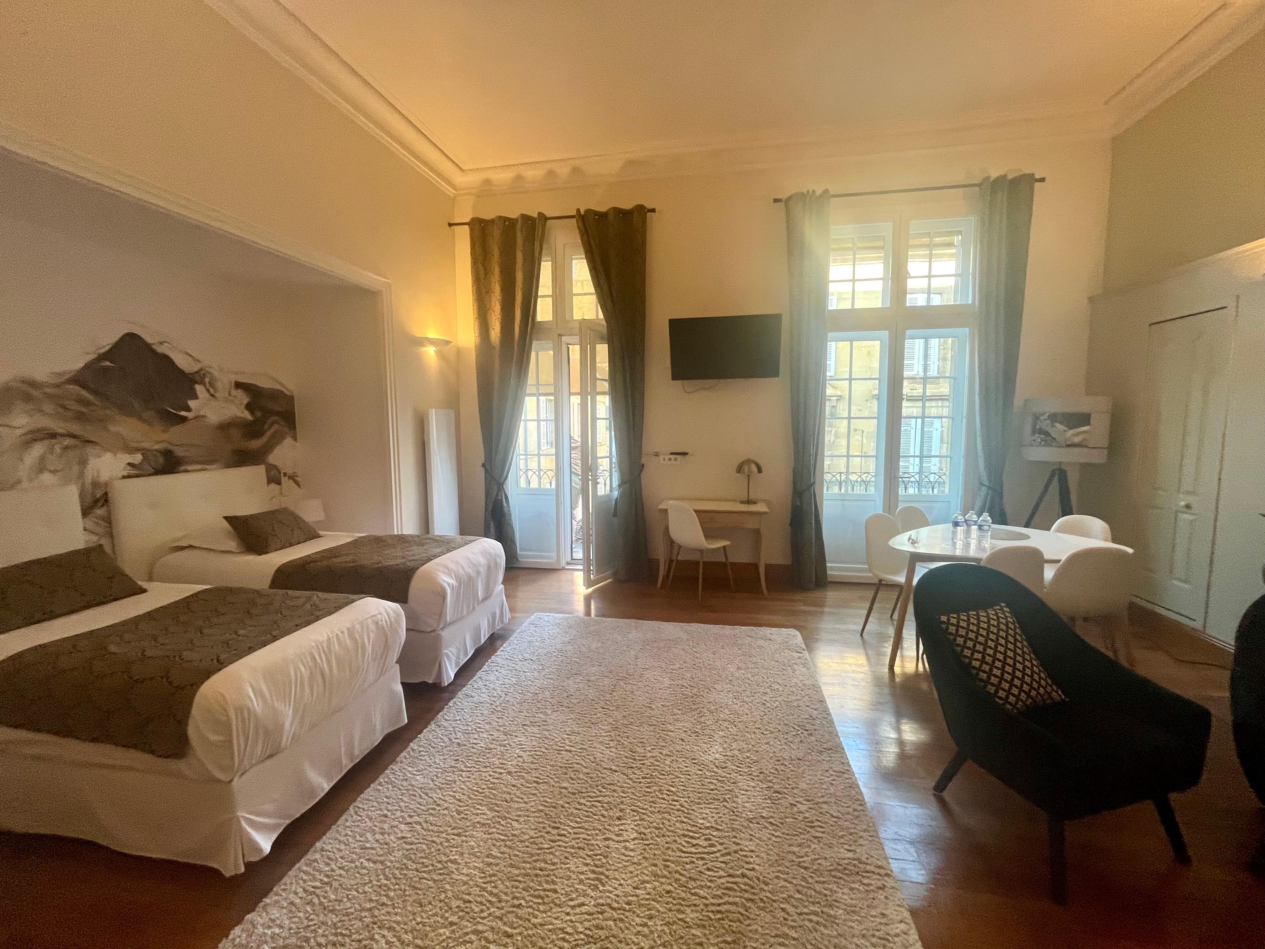 My son’s room is bigger than his room at home.