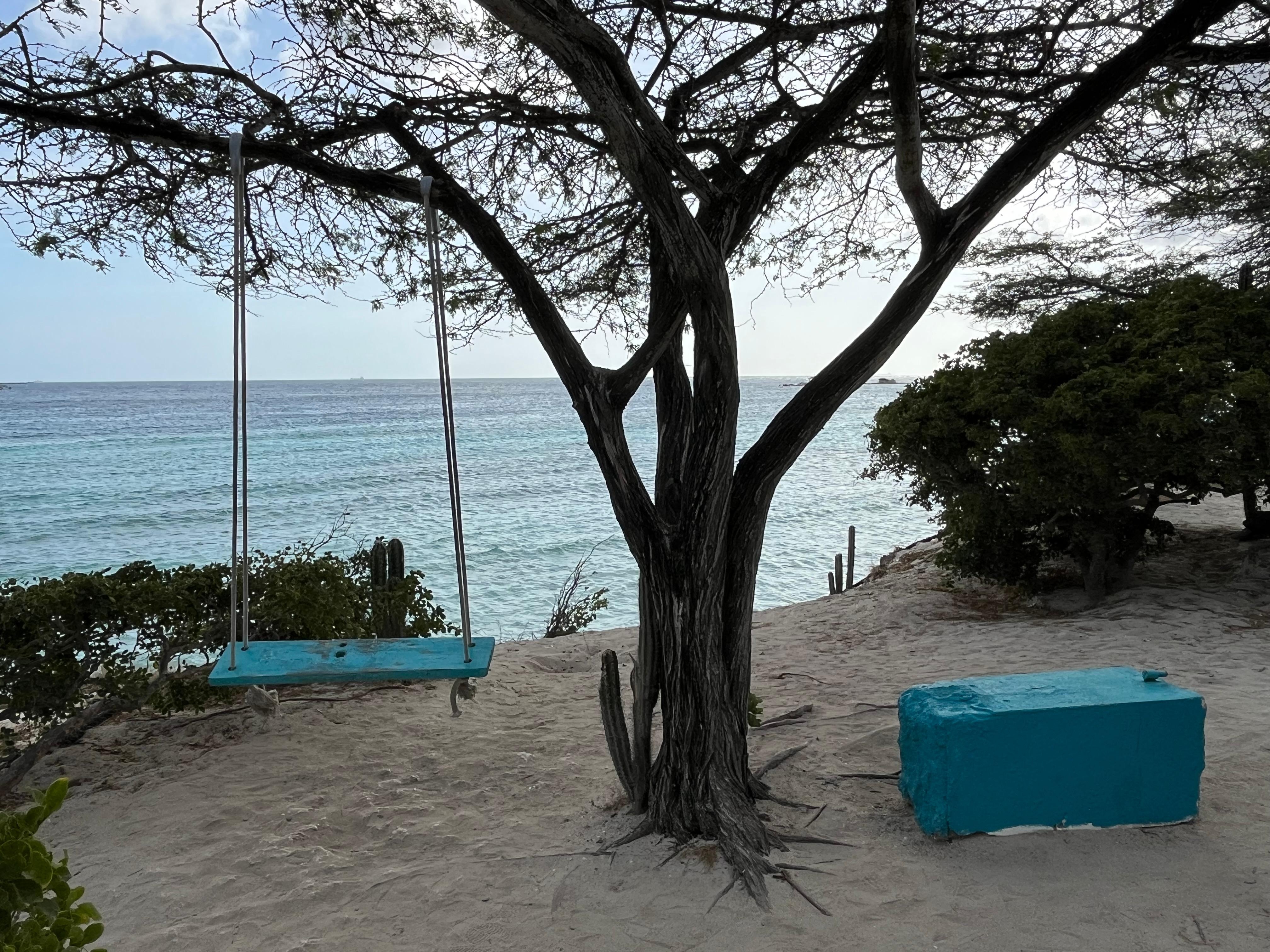 Tranquil areas to relax across the road, Mangel Halto beach. 