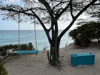 Tranquil areas to relax across the road, Mangel Halto beach.