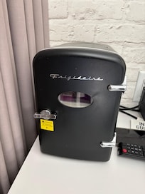 Small cute refrigerator available by request at this “no frills” but very unique Pet Friendly Hotel