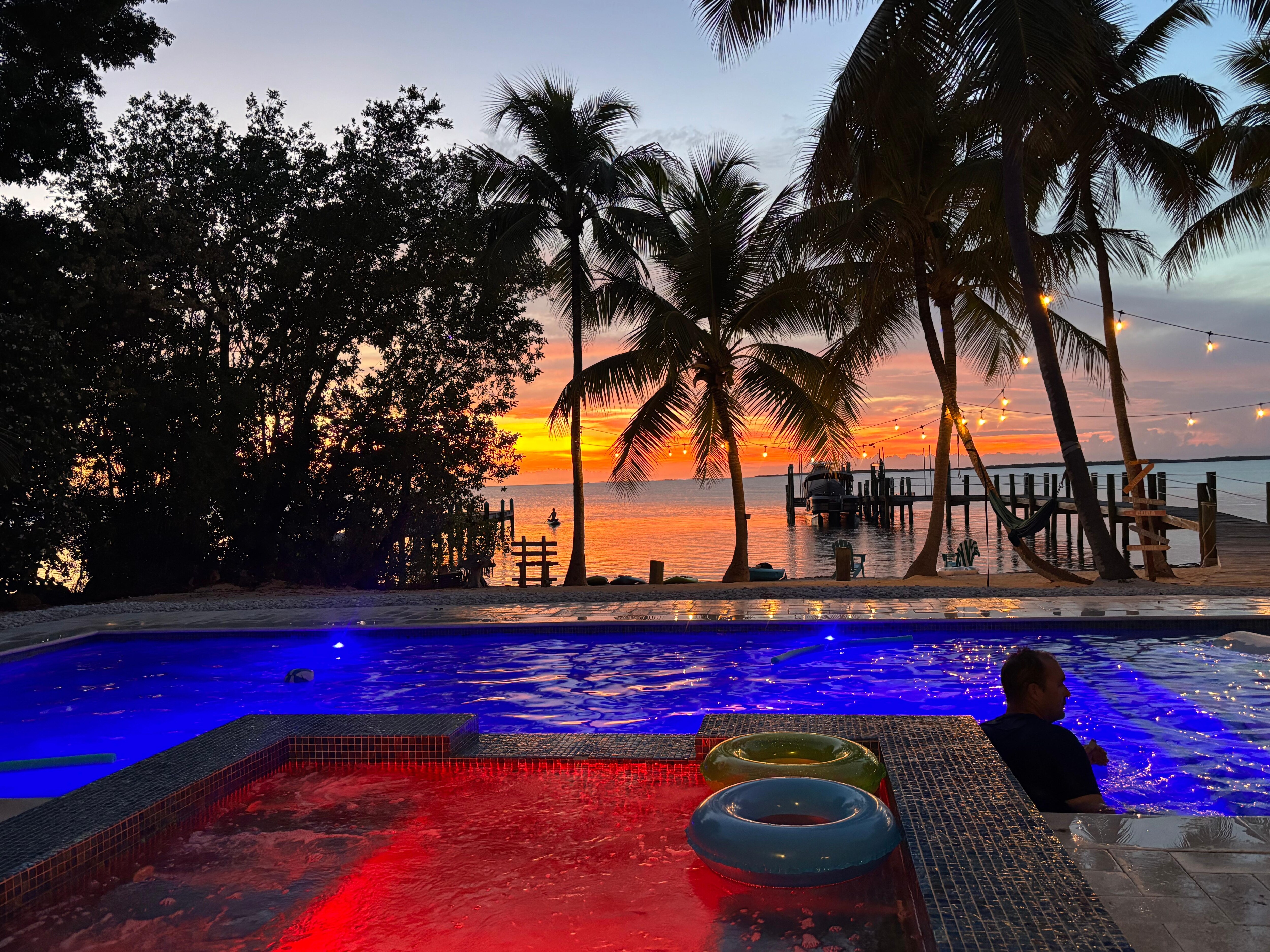 Sunset at the spa and pool!!