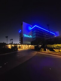 The Valley Ho at night.