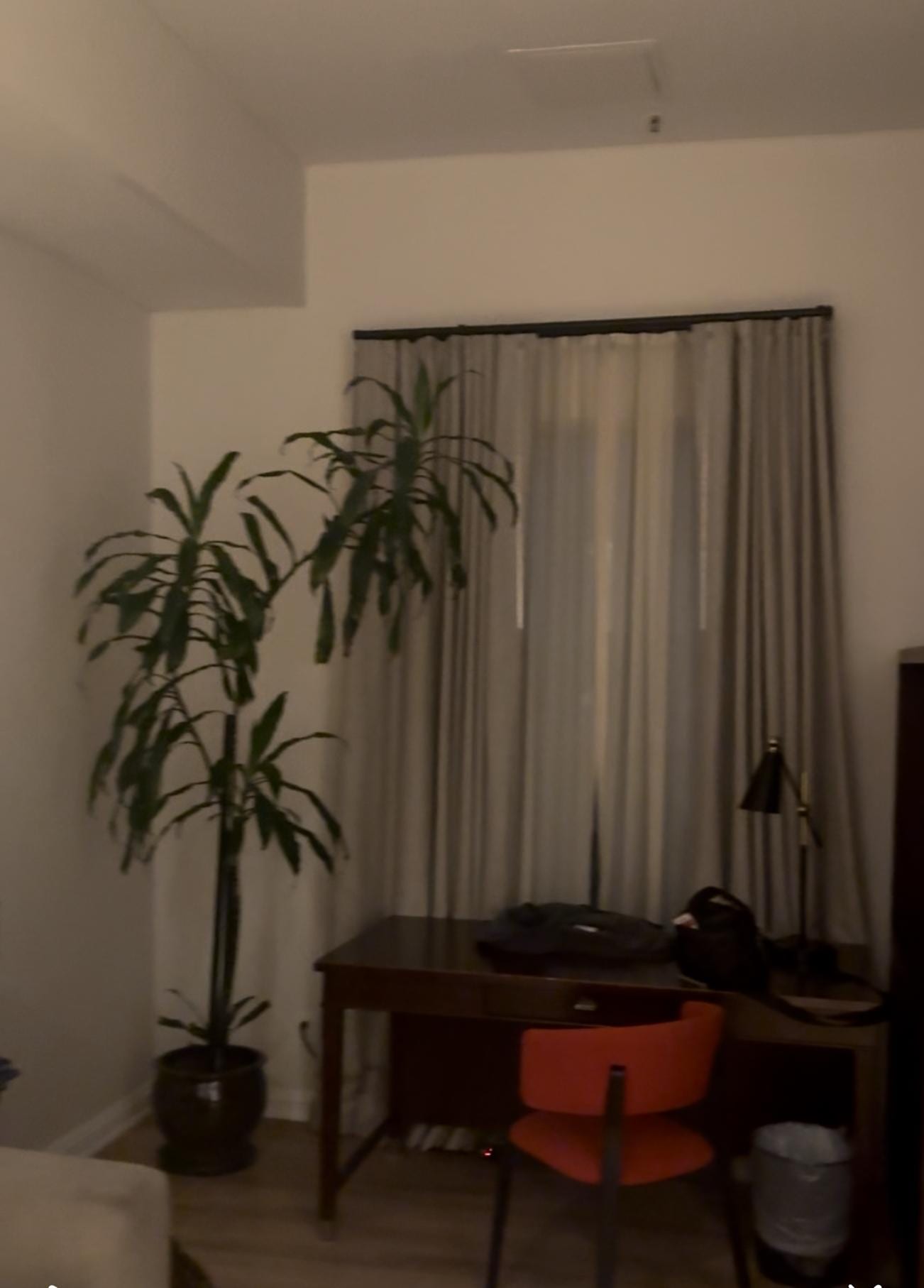 Desk in living room area