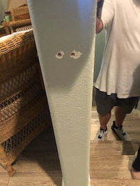 Holes from gate upstairs