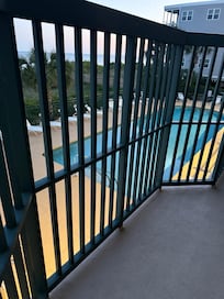 This is actual view - its a talk railing on  first floor . Not a big issue.