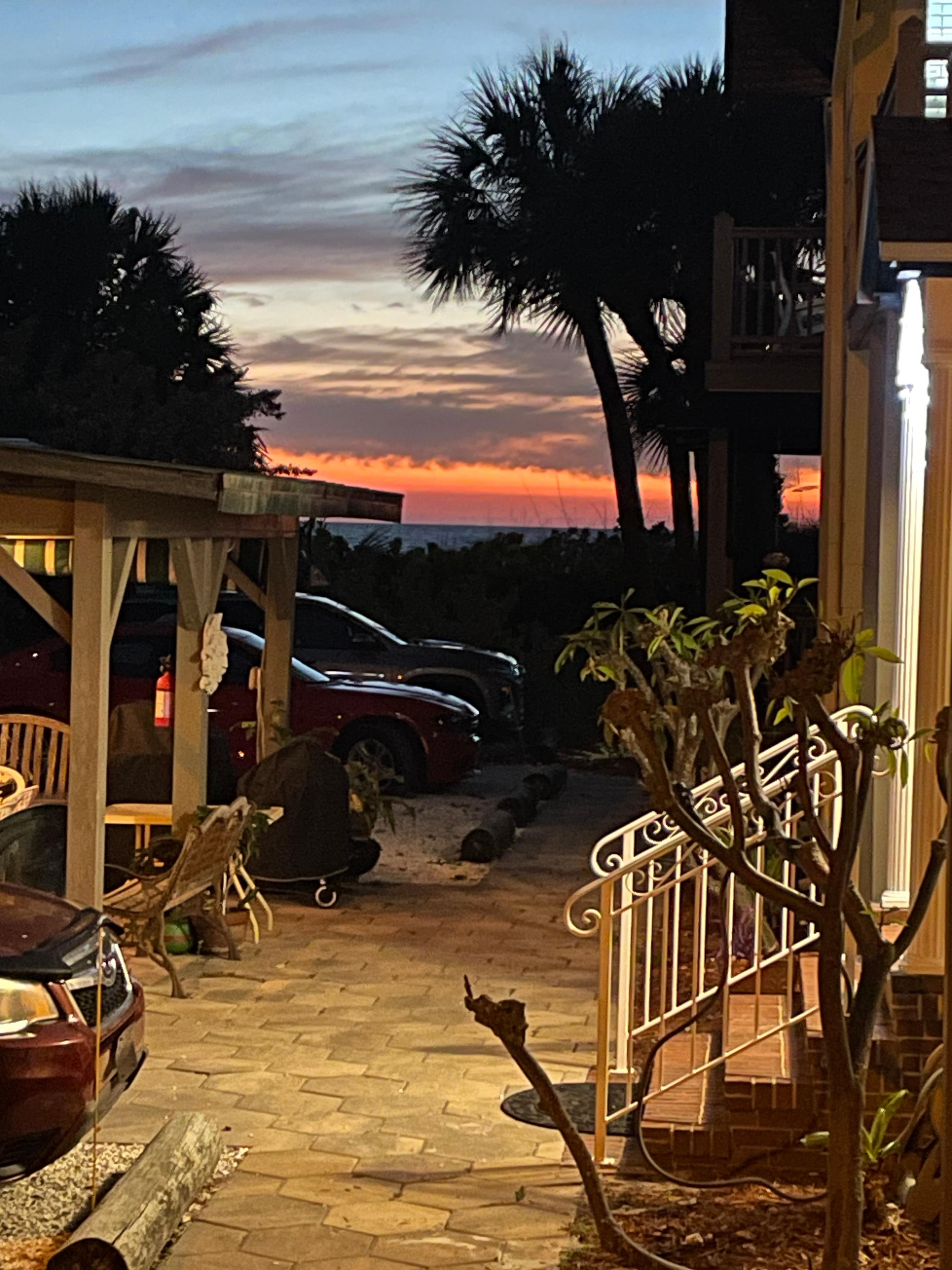 Sunset from our sweet little porch!