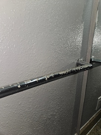 chrome pealing off the towel rod, obviously not even wiped down i some time