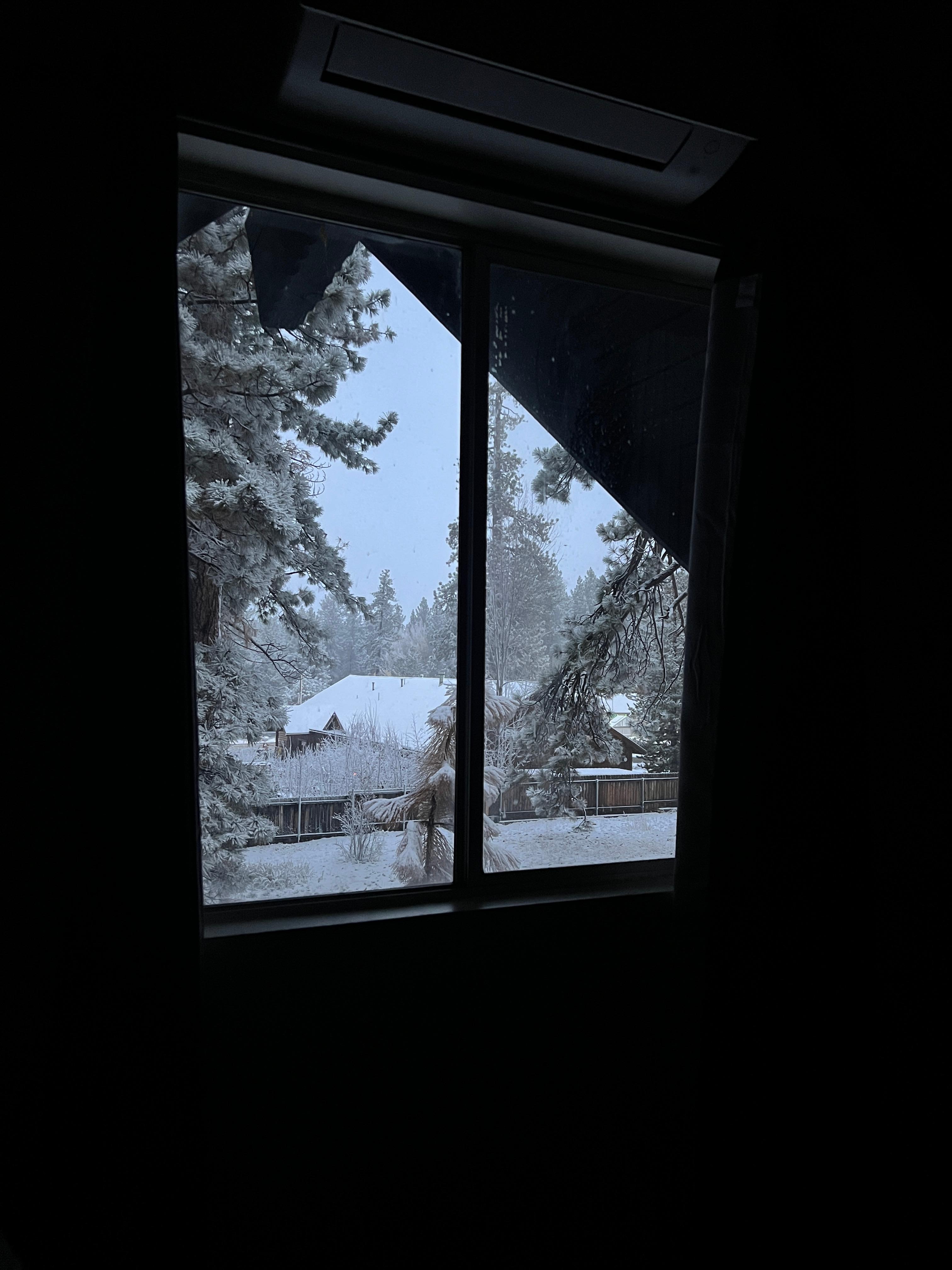 View from the upstairs bedroom, there is an open field and then a nursery.  It's quiet and feels secluded.  