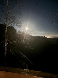 Full moon over Toxaway falls