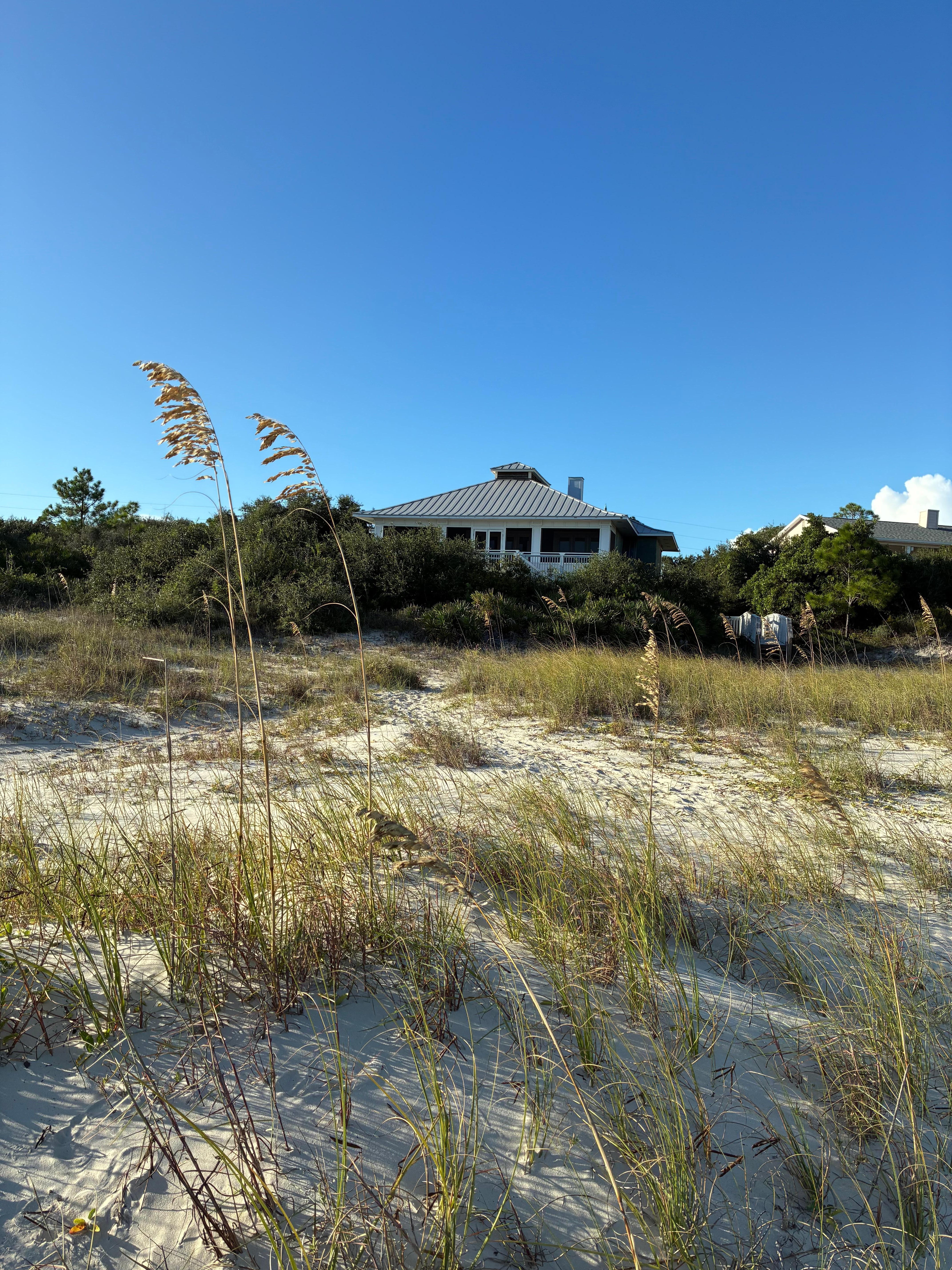 From the beach looking back at the house (north)