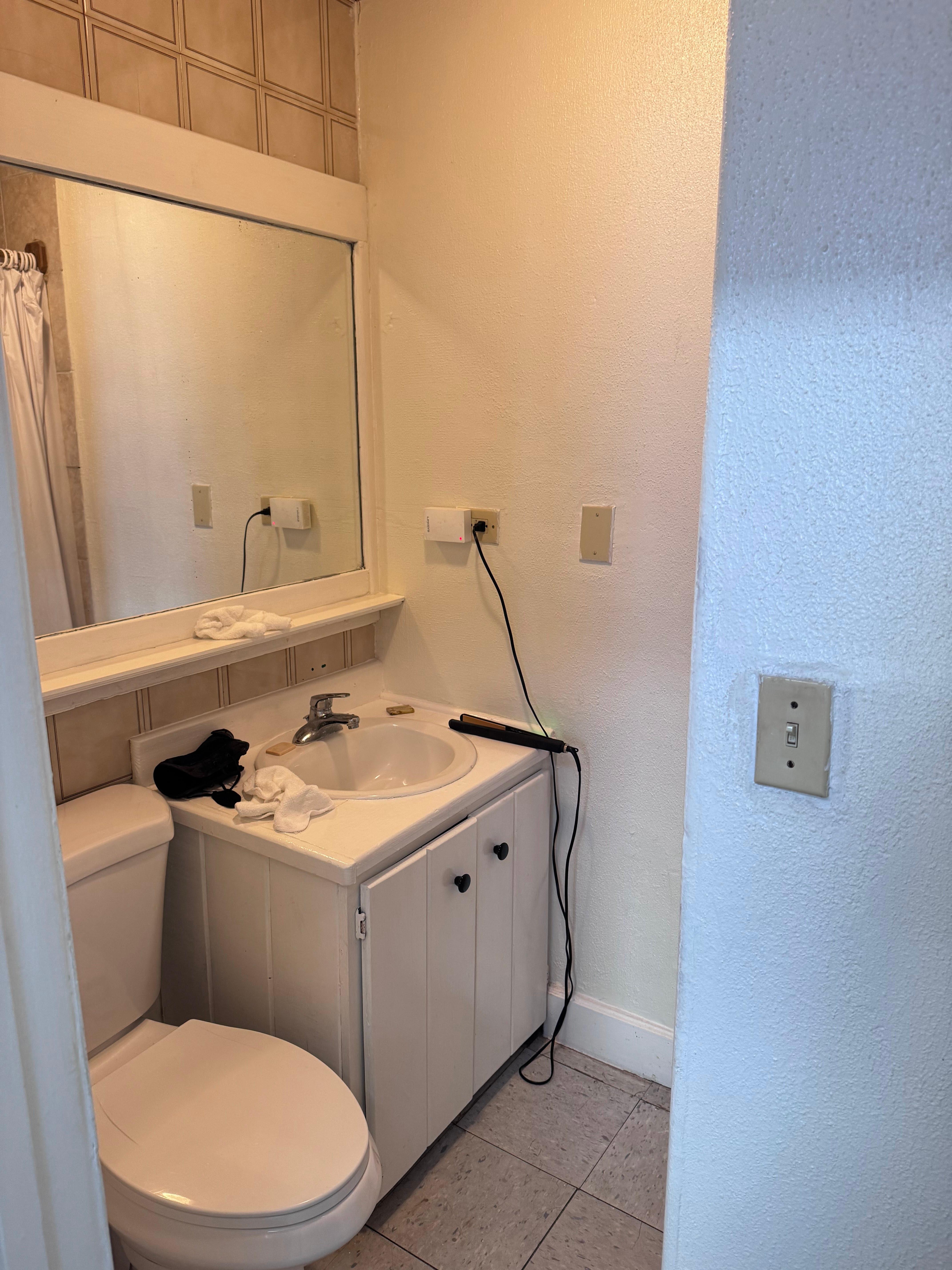 Bathroom was tight, old and had no shampoo.