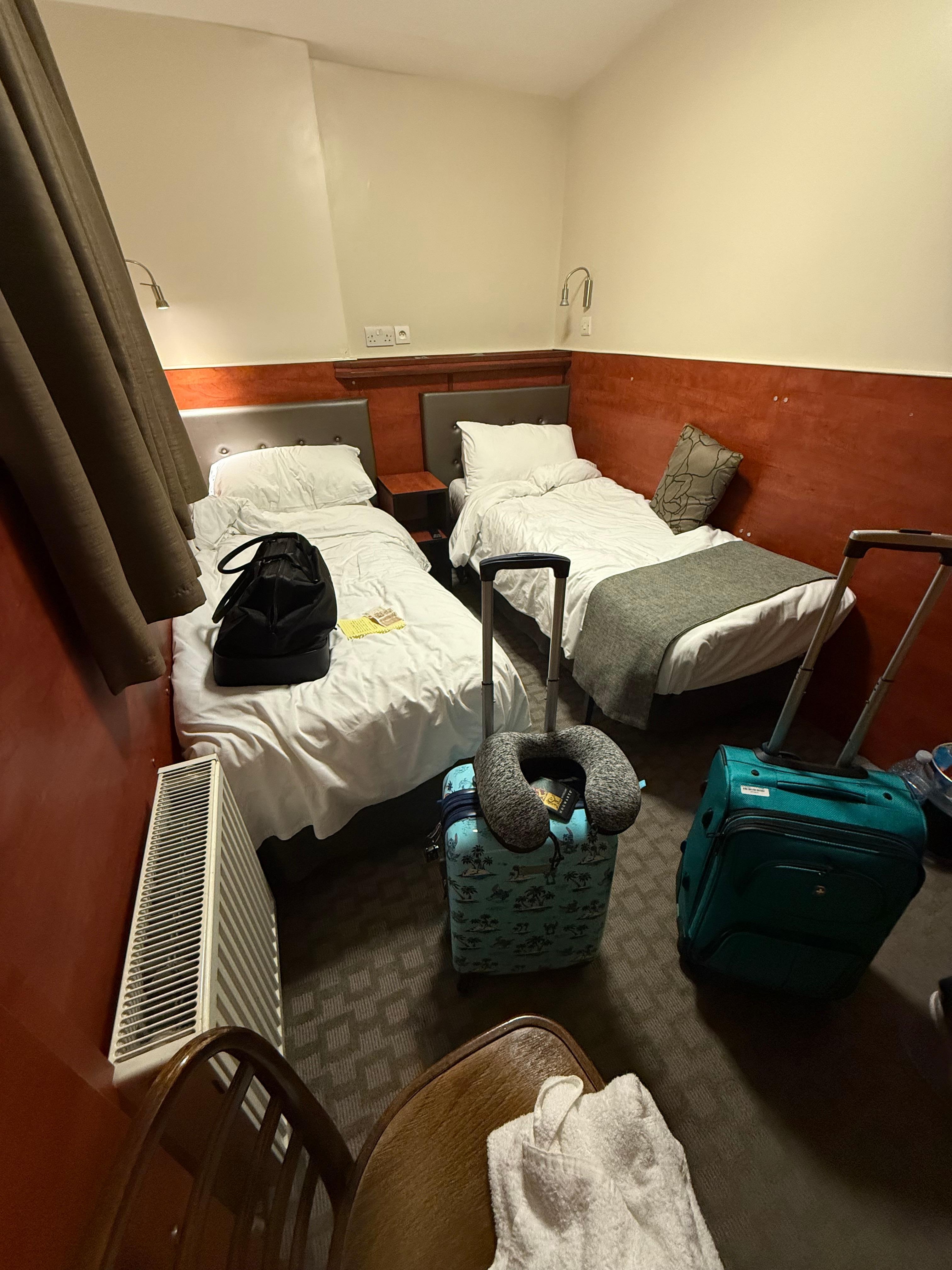 Tiny room. This is it, no place to put anything 