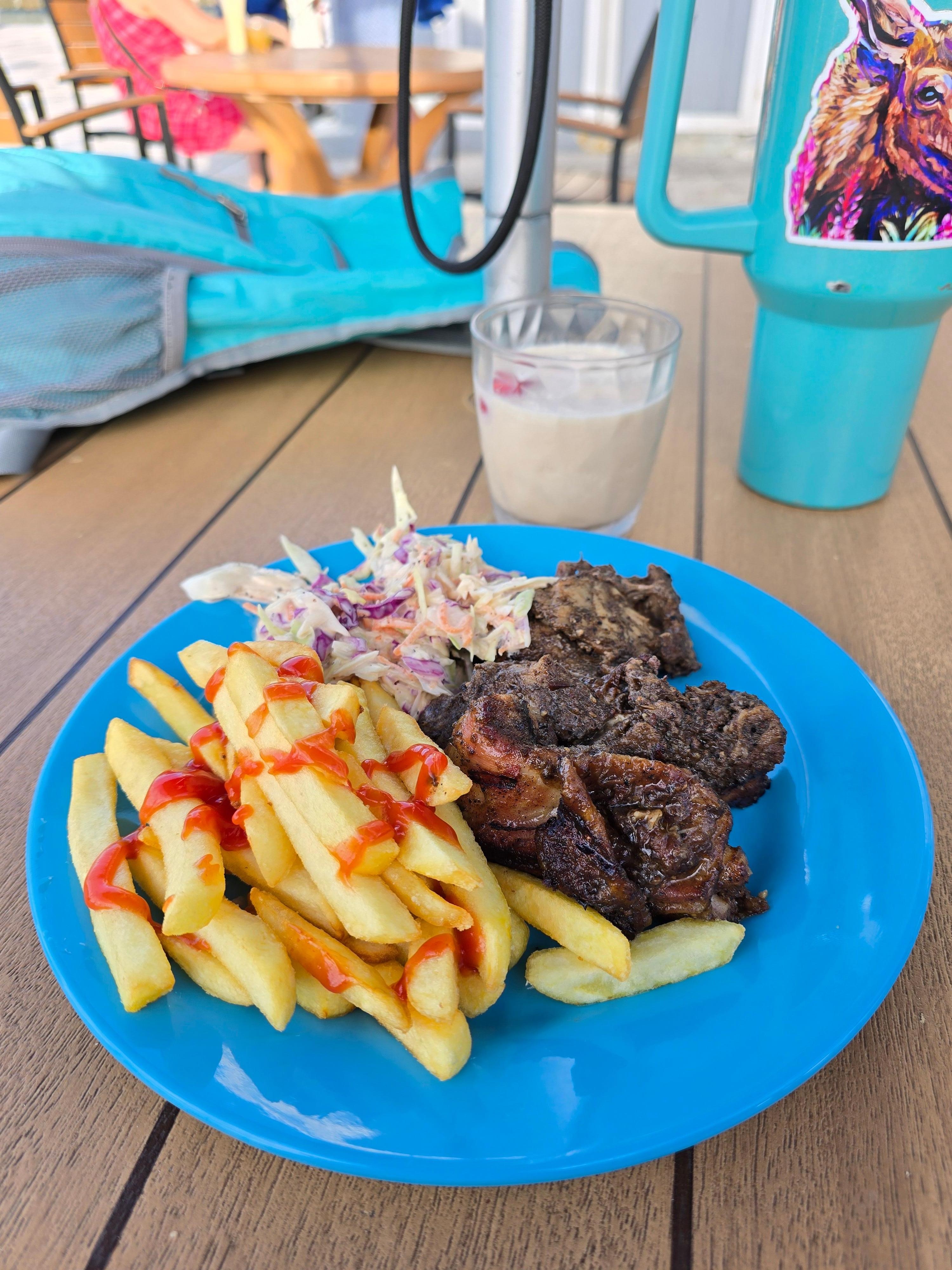 The jerk chicken at lunch by the pool/beach is fantastic