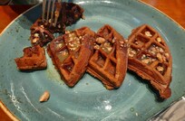 Mom had the Sticky Toffee Waffles for breakfast