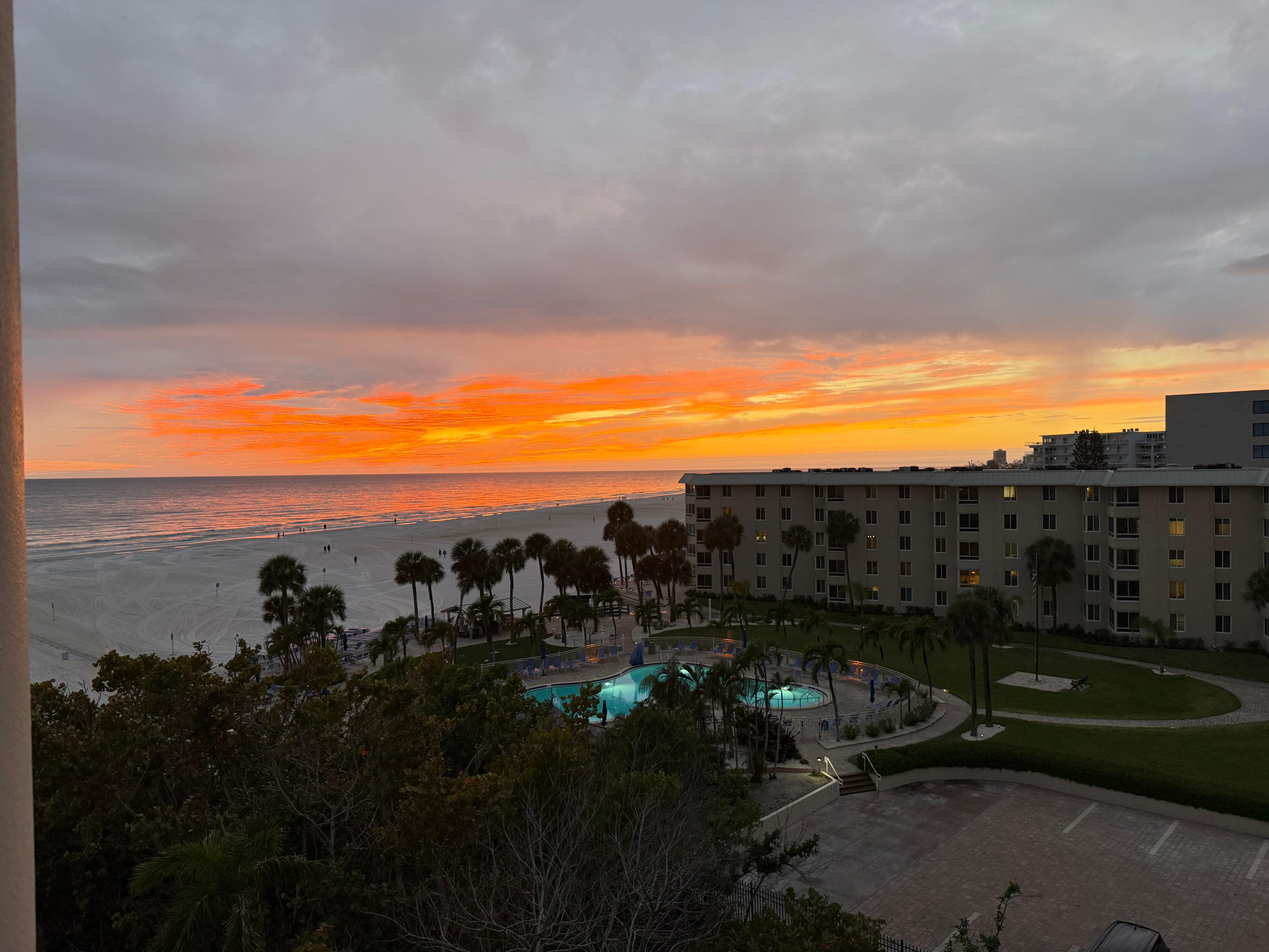 View from your side window of the condo. Window opens.