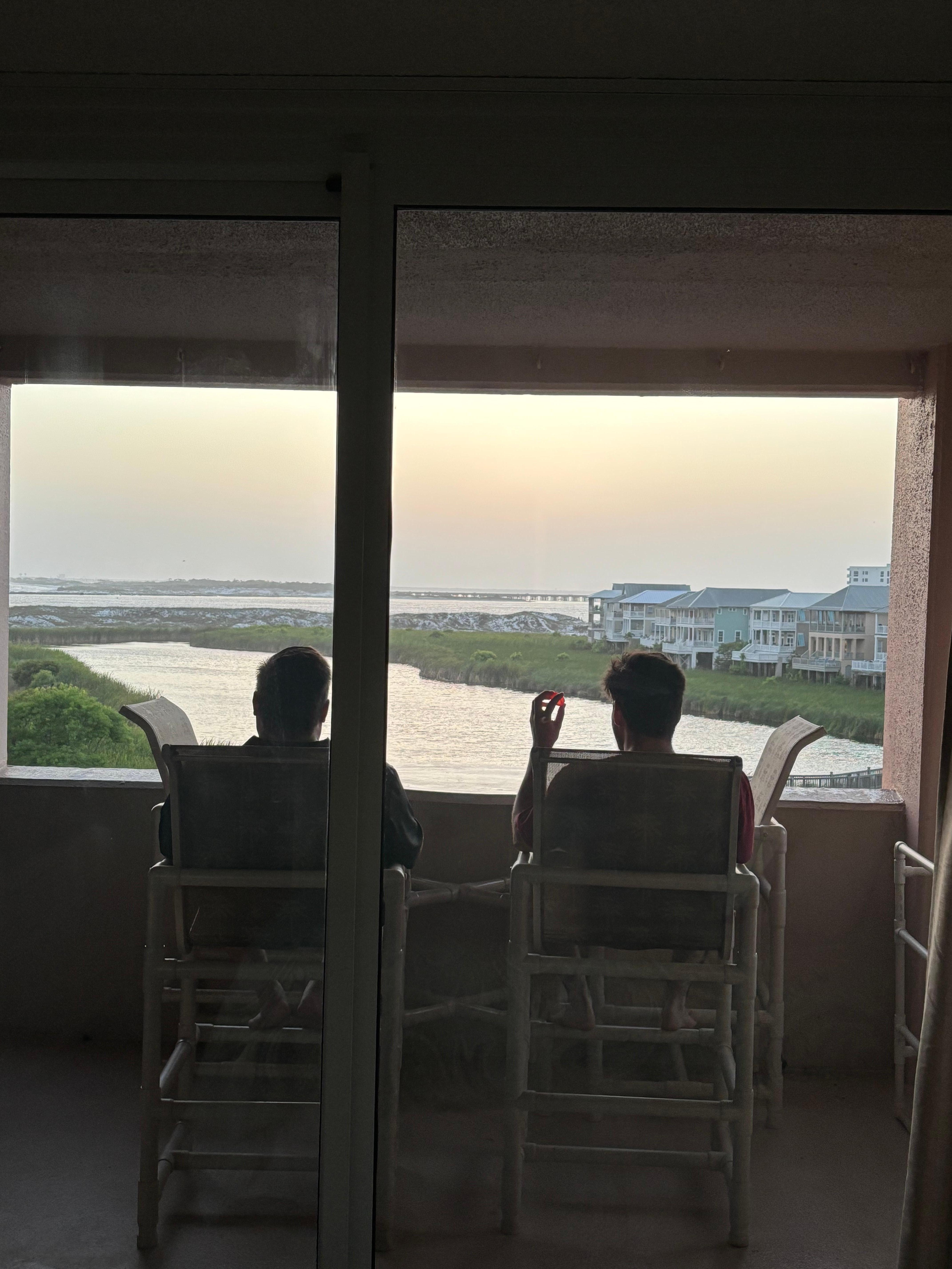 Enjoying the peaceful balcony 
