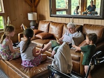 Birthday celebration in the main living room