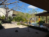 Separate apartment on the left, pool/patio on the right