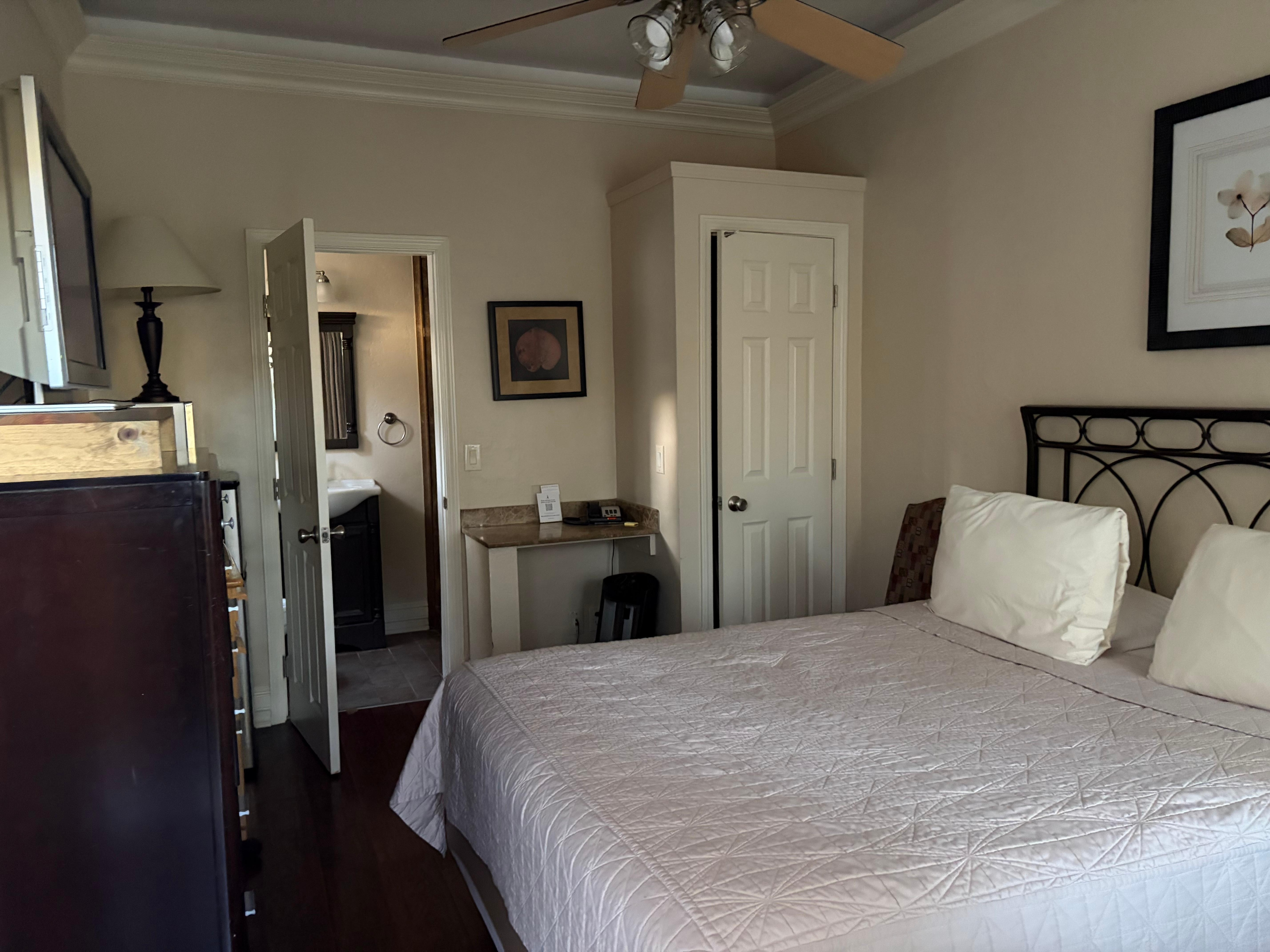 Kind of on the small size, but the bed was comfortable. 