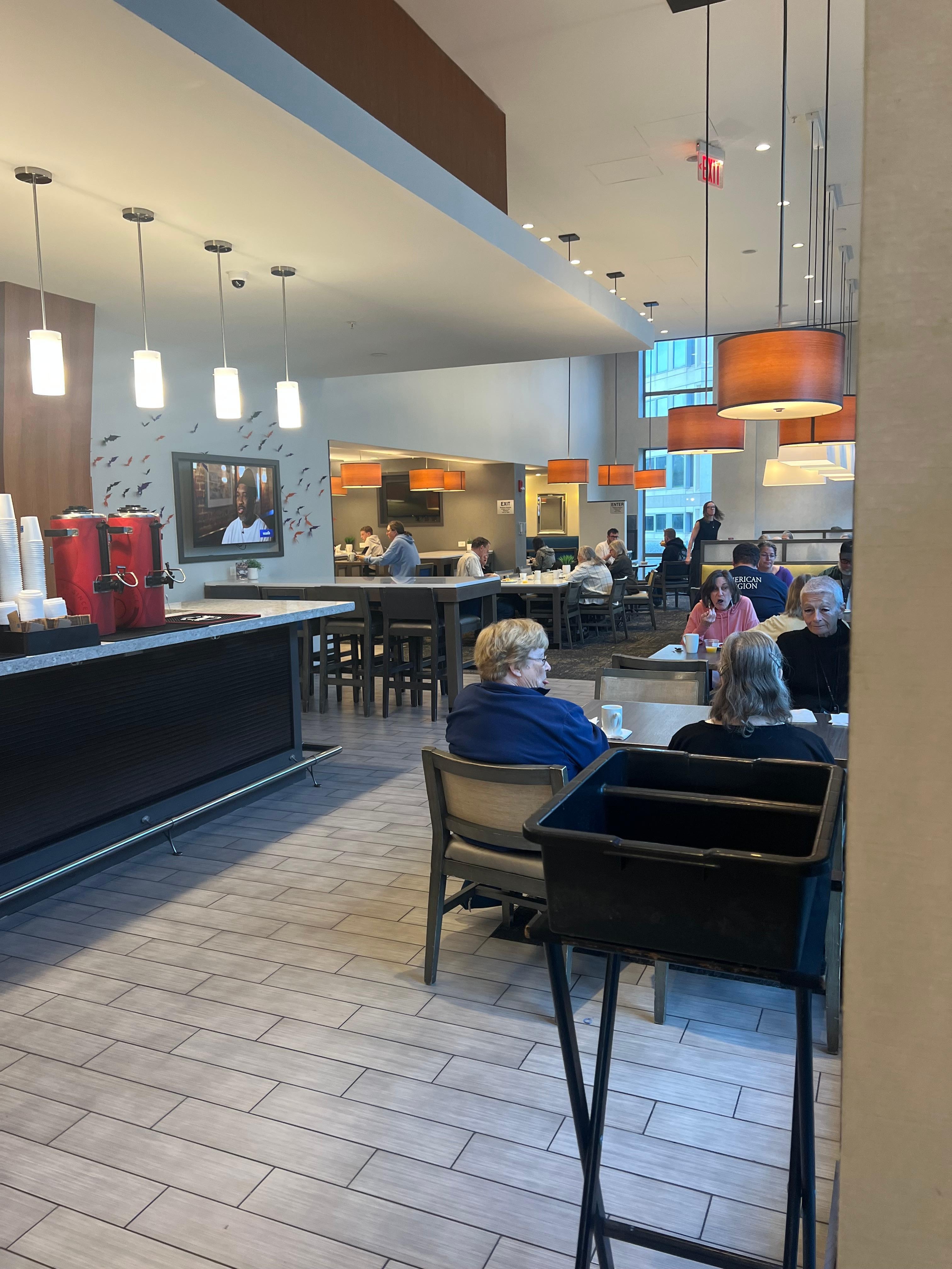 View into restaurant/ breakfast room.