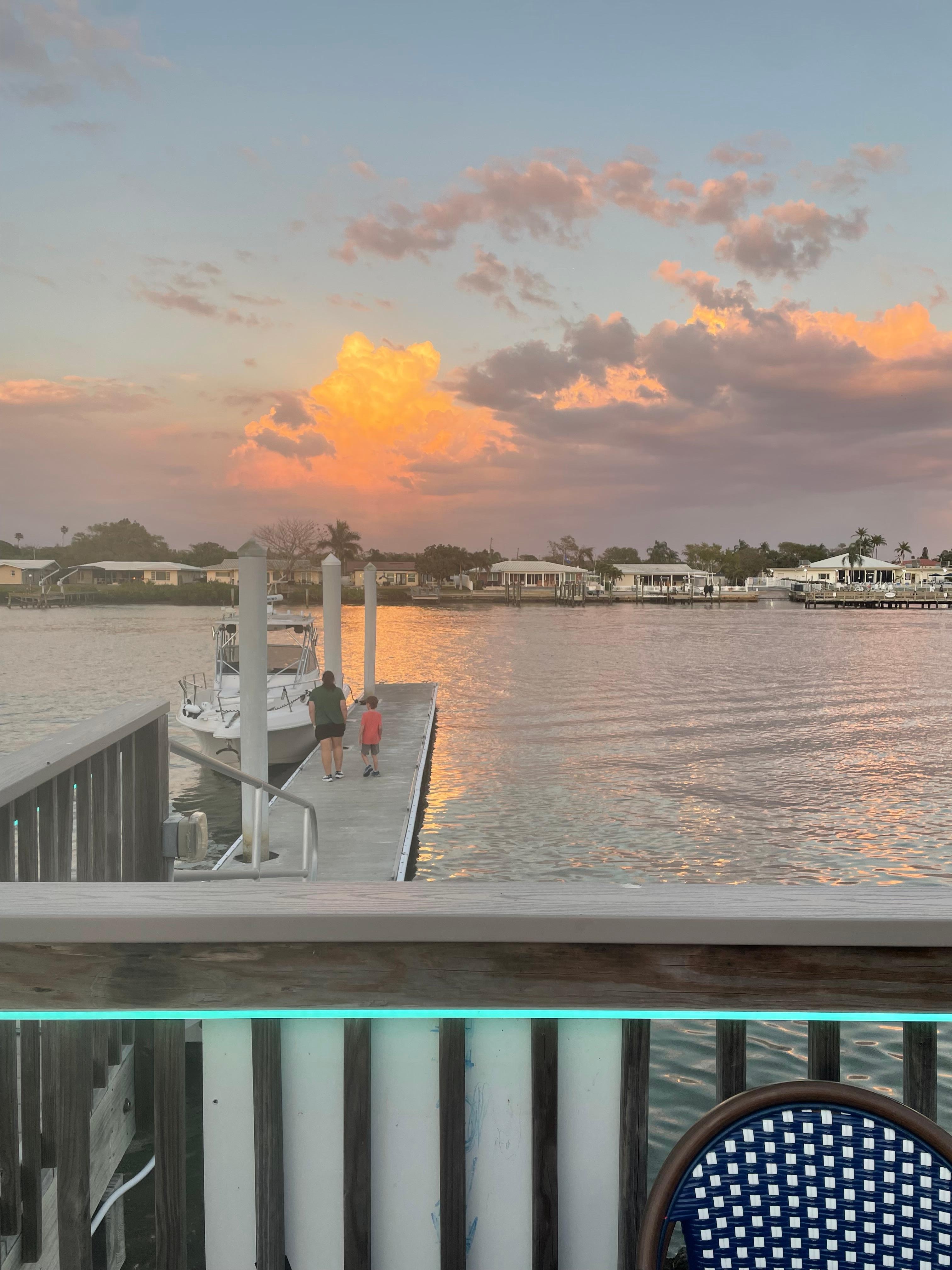 From the waterside deck at Caddy’s restaurant. One of many great places to eat. 