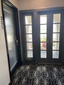 Balcony at the end of a hallway