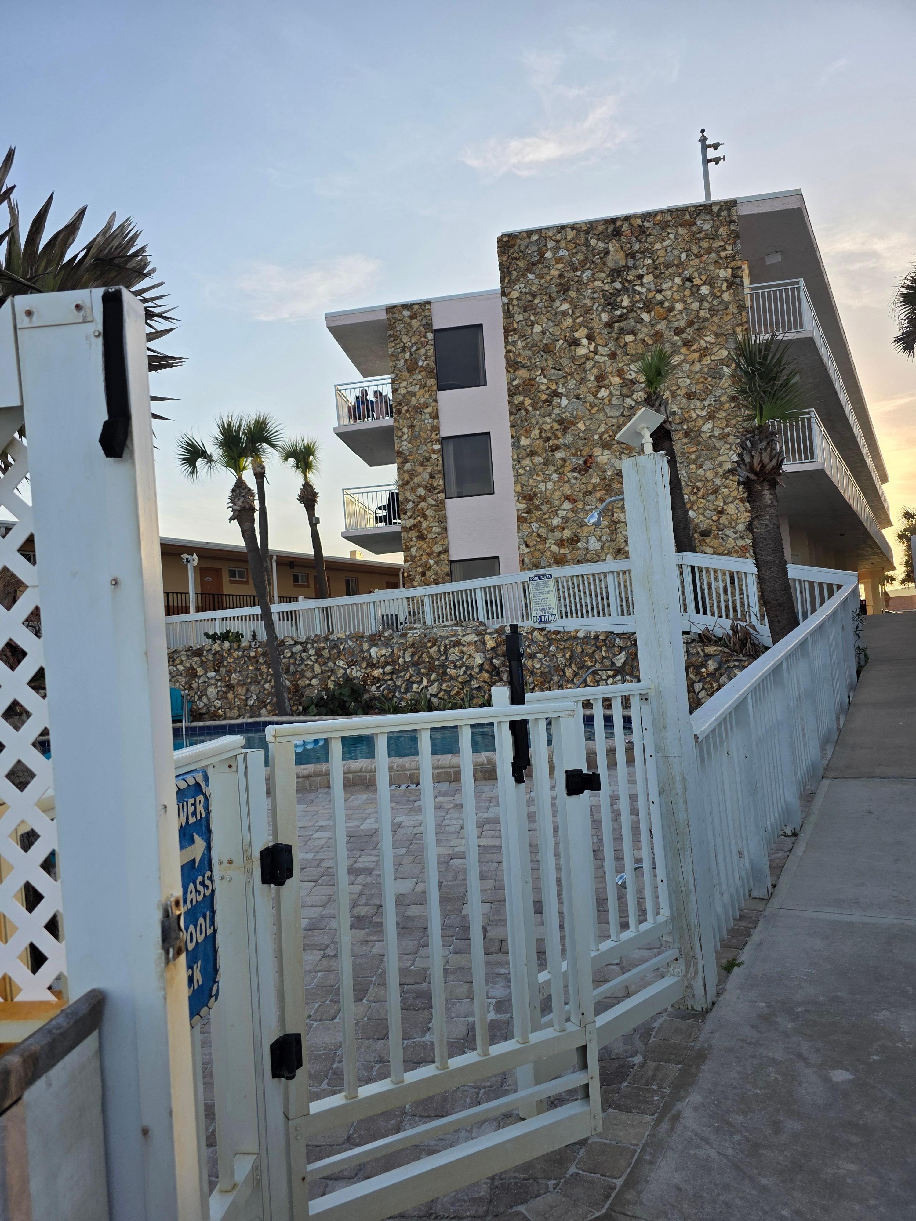 Looking from gate to the beach.