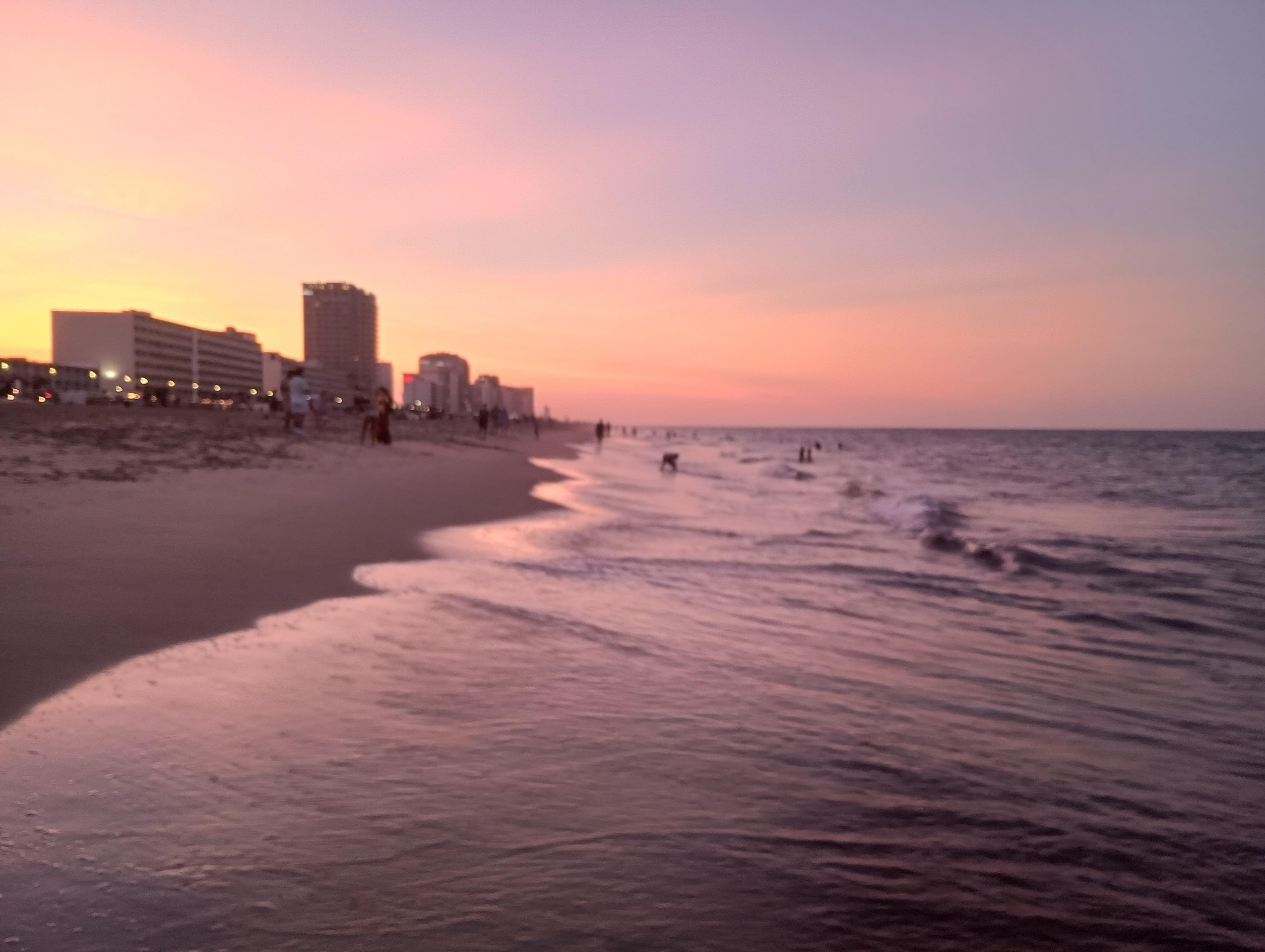 Walking on the beach at 8pm.