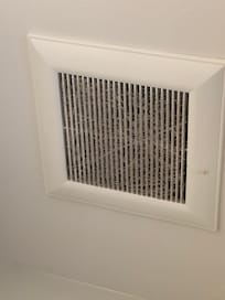 Bathroom exhaust fan dust buildup