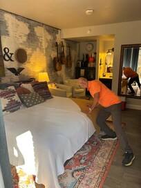 Michael giving the condo a thumbs up!